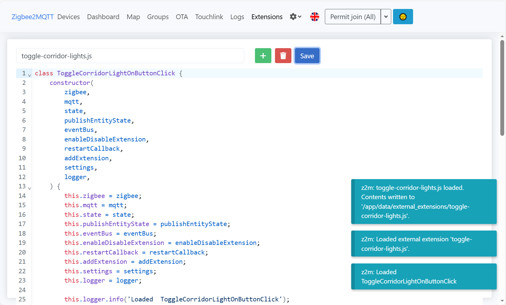 &ldquo;Notifications showing that the extension has been reloaded.&rdquo;